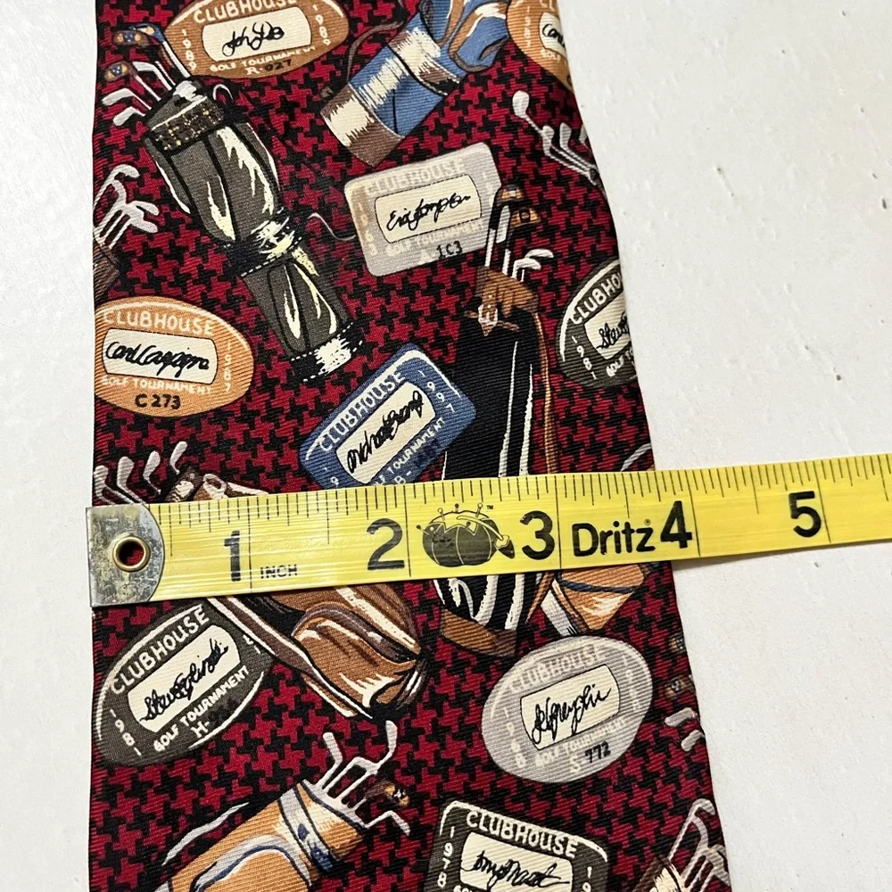 Roundtree & Yorke Golf Themed Mens Necktie Silk Novelty Tie Golf Bags Dillards